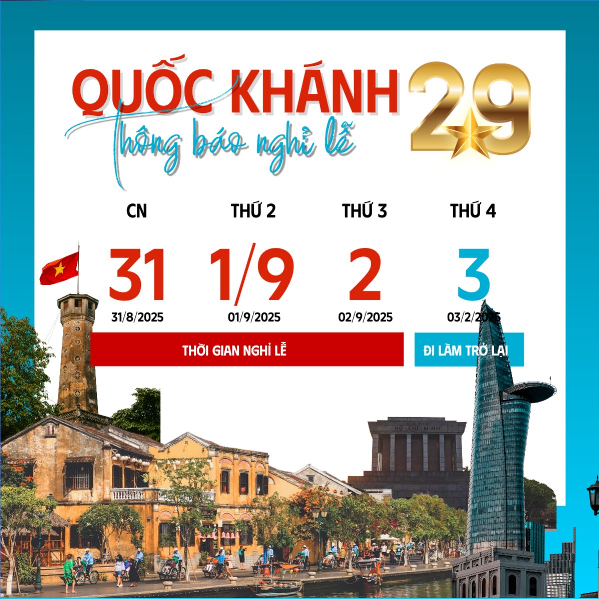 2/9, Quốc Khánh, lễ hội, thông báo, lịch nghỉ, Việt Nam, sự kiện, event, hiện đại, modern