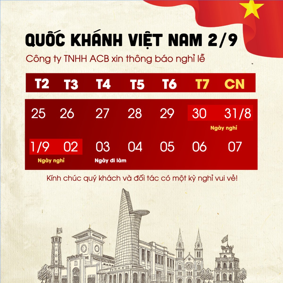 2/9, Quốc Khánh, lễ hội, thông báo, lịch nghỉ, Việt Nam, sự kiện, event, cổ điển, vintage, retro, classic