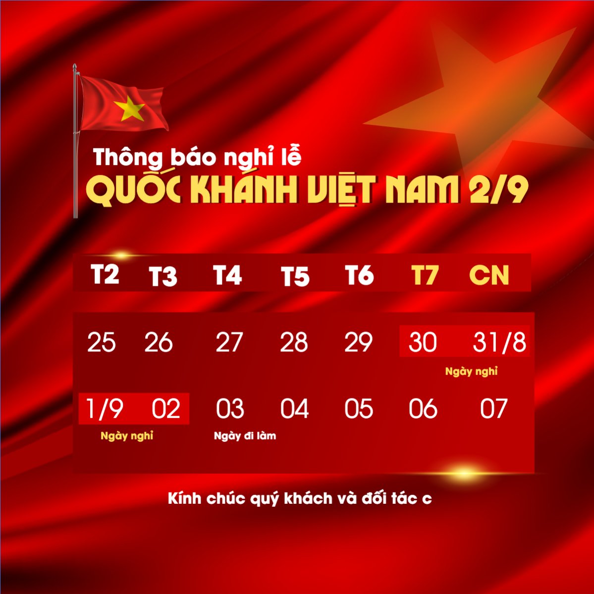 2/9, Quốc Khánh, lễ hội, thông báo, lịch nghỉ, Việt Nam, sự kiện, event, hiện đại, modern
