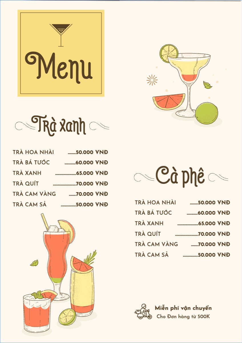 Nước uống, juice, giải khát, F&B, drink