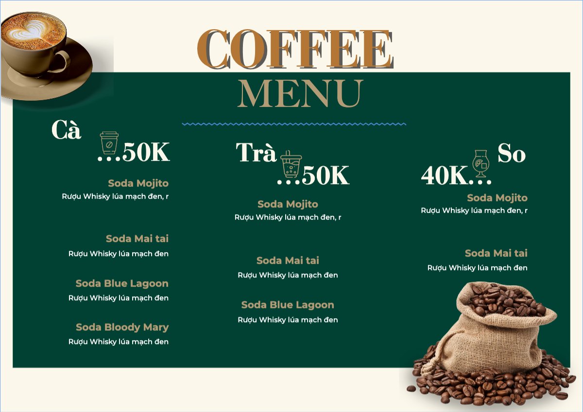Nước uống, juice, giải khát, F&B, drink, coffee, cà phê