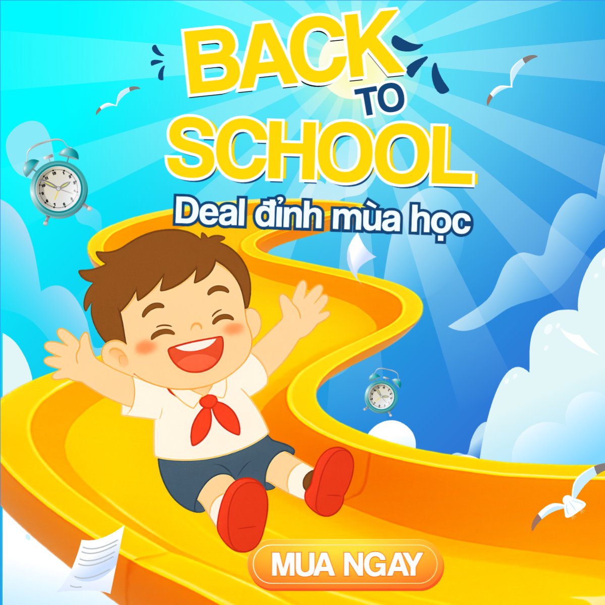 Tựu trường, đến trường, nhập học, giáo dục, education, school, trường học, dễ thương, cute, chibi, hoạt hình, cartoon