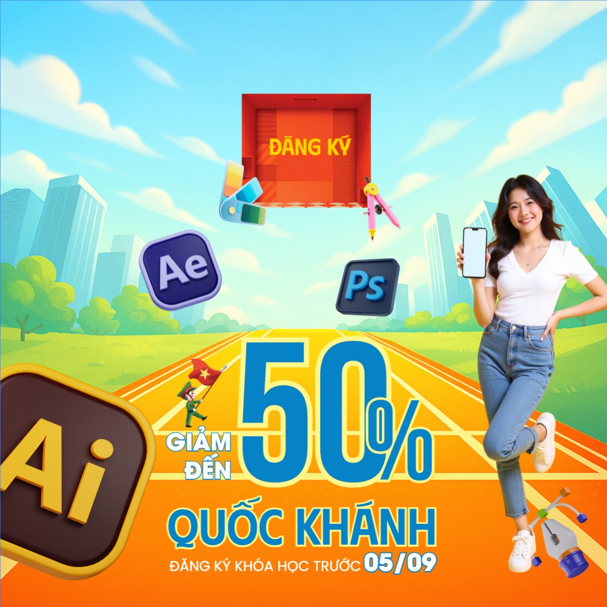 2/9, Quốc Khánh, lễ hội, Việt Nam, giáo dục, education, school, trường học, dễ thương, cute, chibi, hoạt hình, cartoon