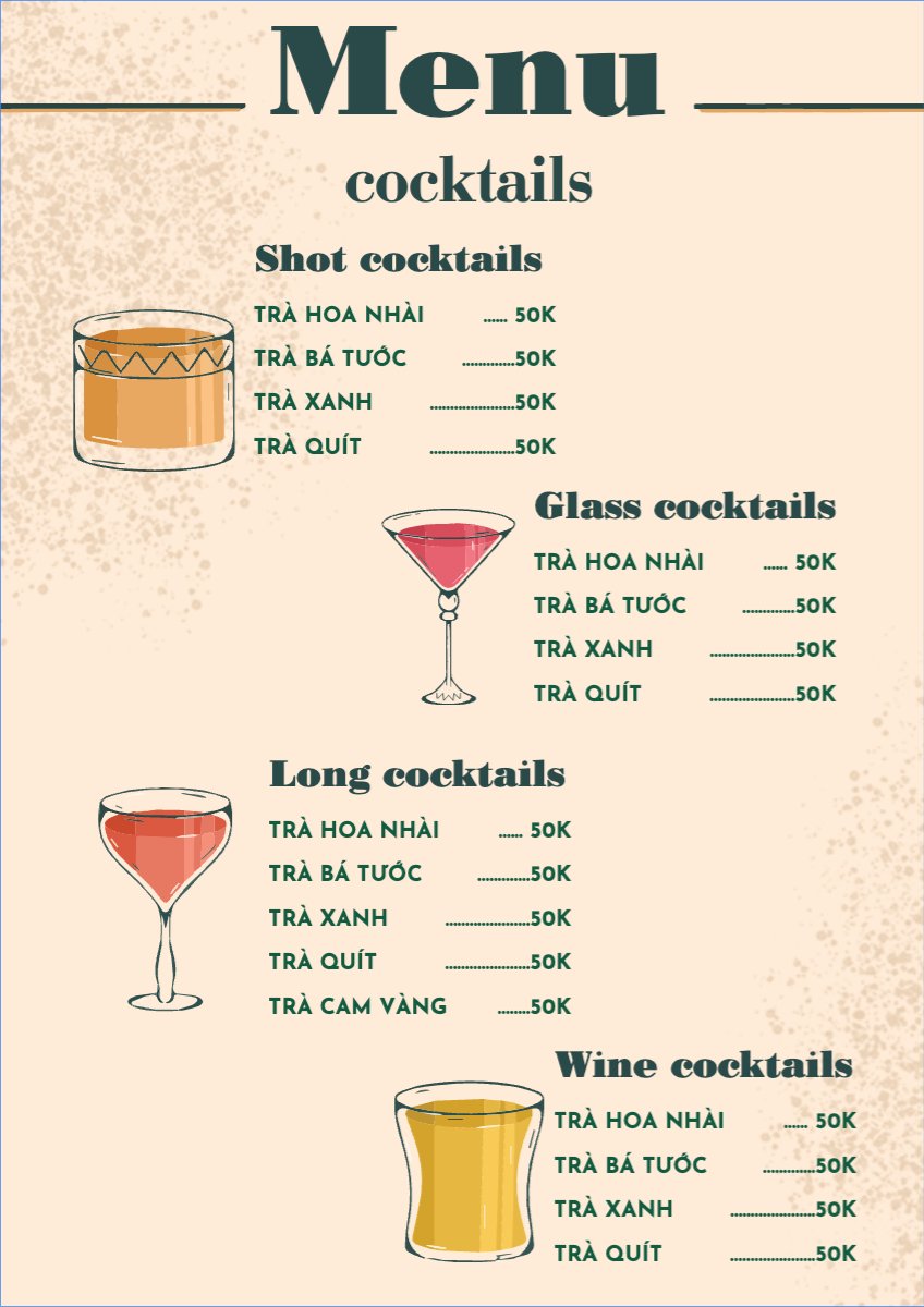 Nước uống, juice, giải khát, F&B, drink, cocktail