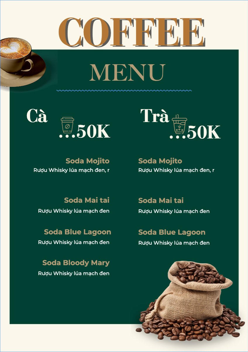 Nước uống, juice, giải khát, F&B, drink, coffee, cà phê