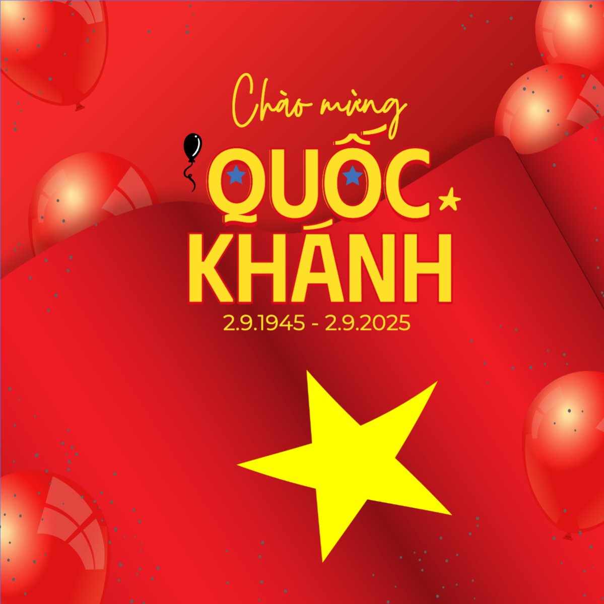 2/9, Quốc Khánh, lễ hội, thông báo, lịch nghỉ, Việt Nam, sự kiện, event, hiện đại, morden, đơn giản, simple