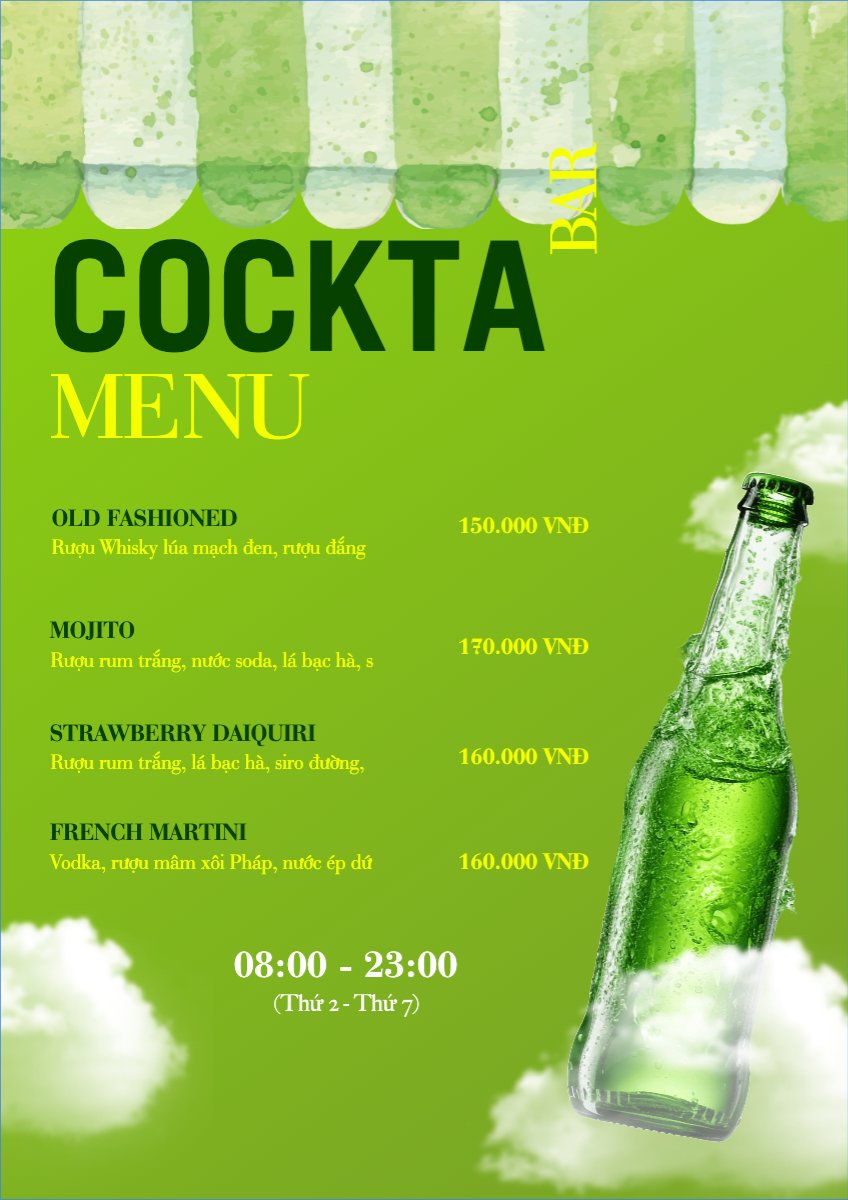 Nước uống, juice, giải khát, F&B, drink, cocktail