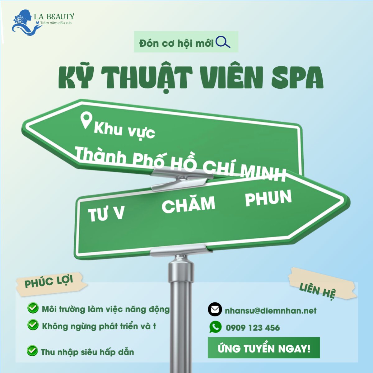 Nhân viên spa, tuyển dụng, beauty, làm đẹp, thẩm mỹ, cosmetic, hiện đại, modern