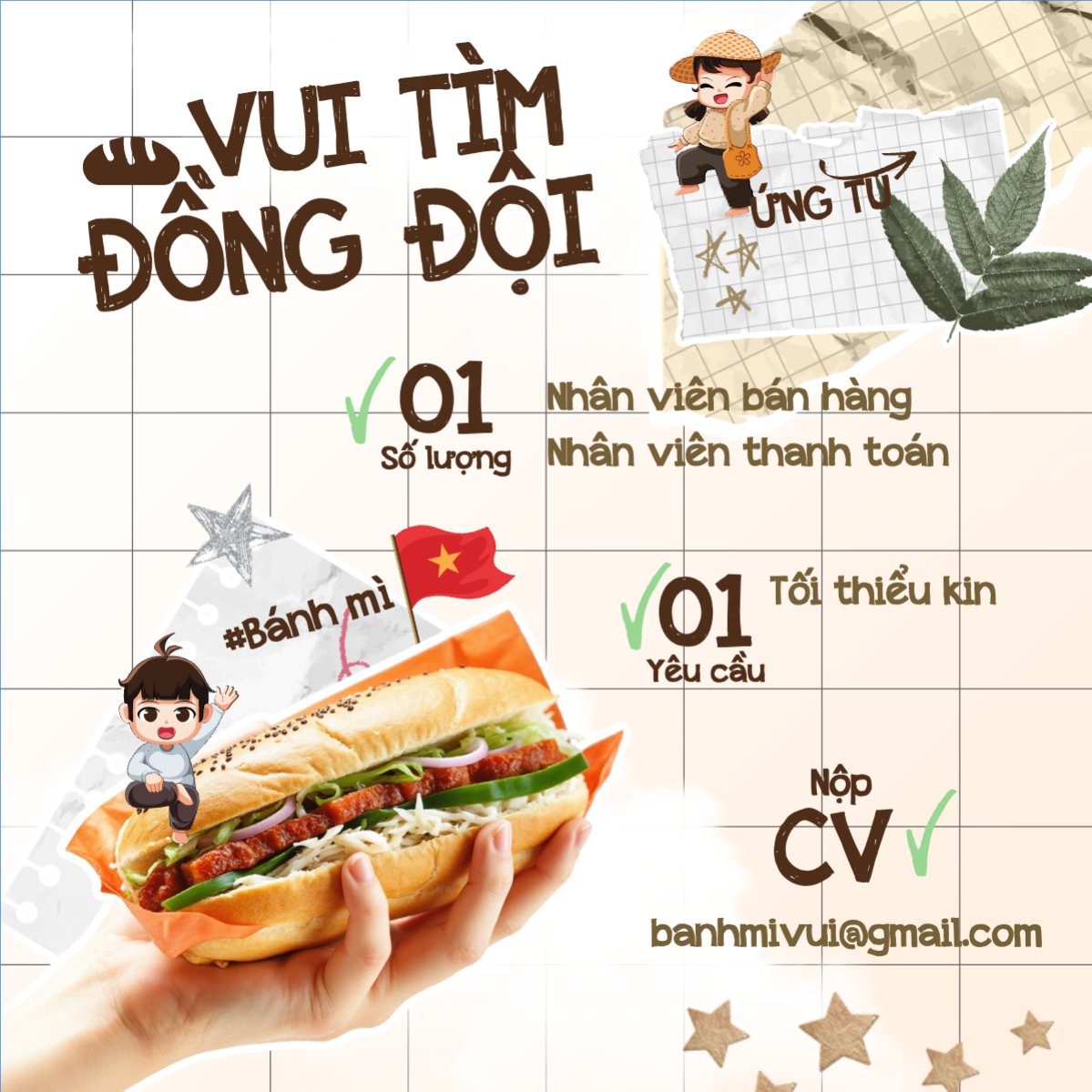 Bánh mì, bán hàng, tuyển dụng, đồ ăn, food, thực phẩm, ẩm thực, món ăn, F&B, thức ăn
