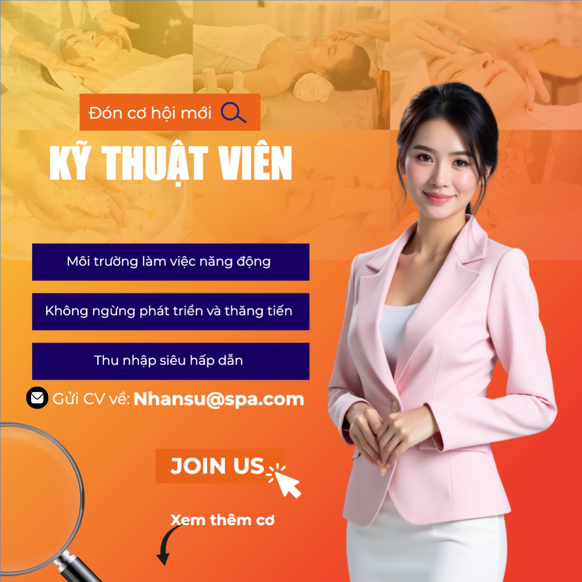 Spa, tuyển dụng, beauty, làm đẹp, thẩm mỹ, cosmetic, hiện đại, modern
