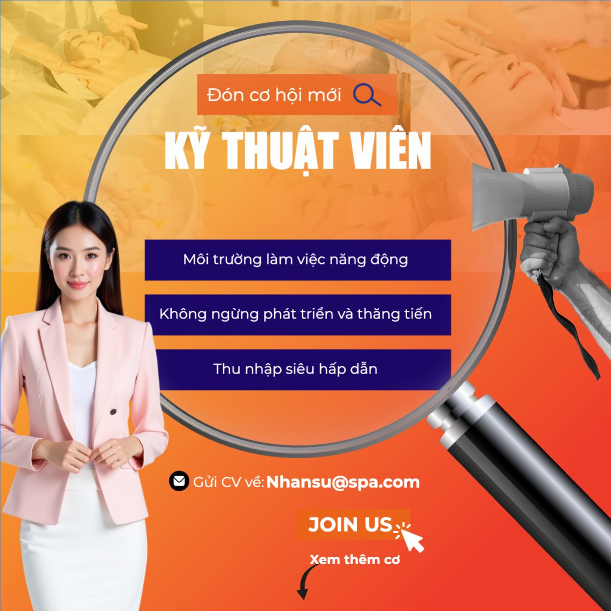 Spa, tuyển dụng, beauty, làm đẹp, thẩm mỹ, cosmetic, hiện đại, modern