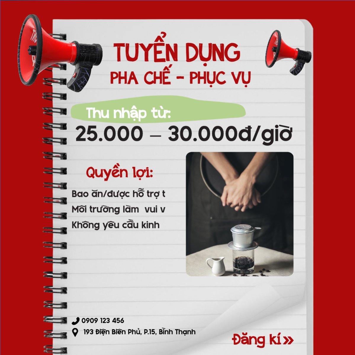 Phục vụ, tuyển dụng, nước uống, juice, giải khát, F&B, drink, hiện đại, modern