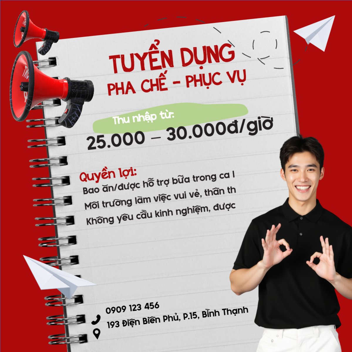 Phục vụ, tuyển dụng, nước uống, juice, giải khát, F&B, drink, hiện đại, modern