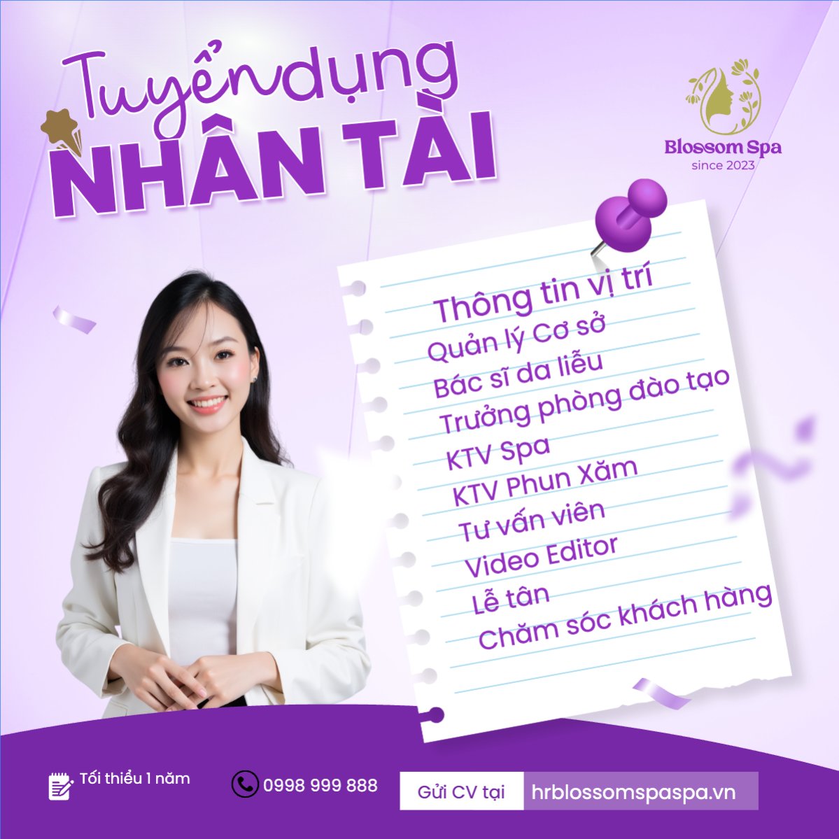 Spa, tuyển dụng, beauty, làm đẹp, thẩm mỹ, cosmetic, hiện đại, morden
