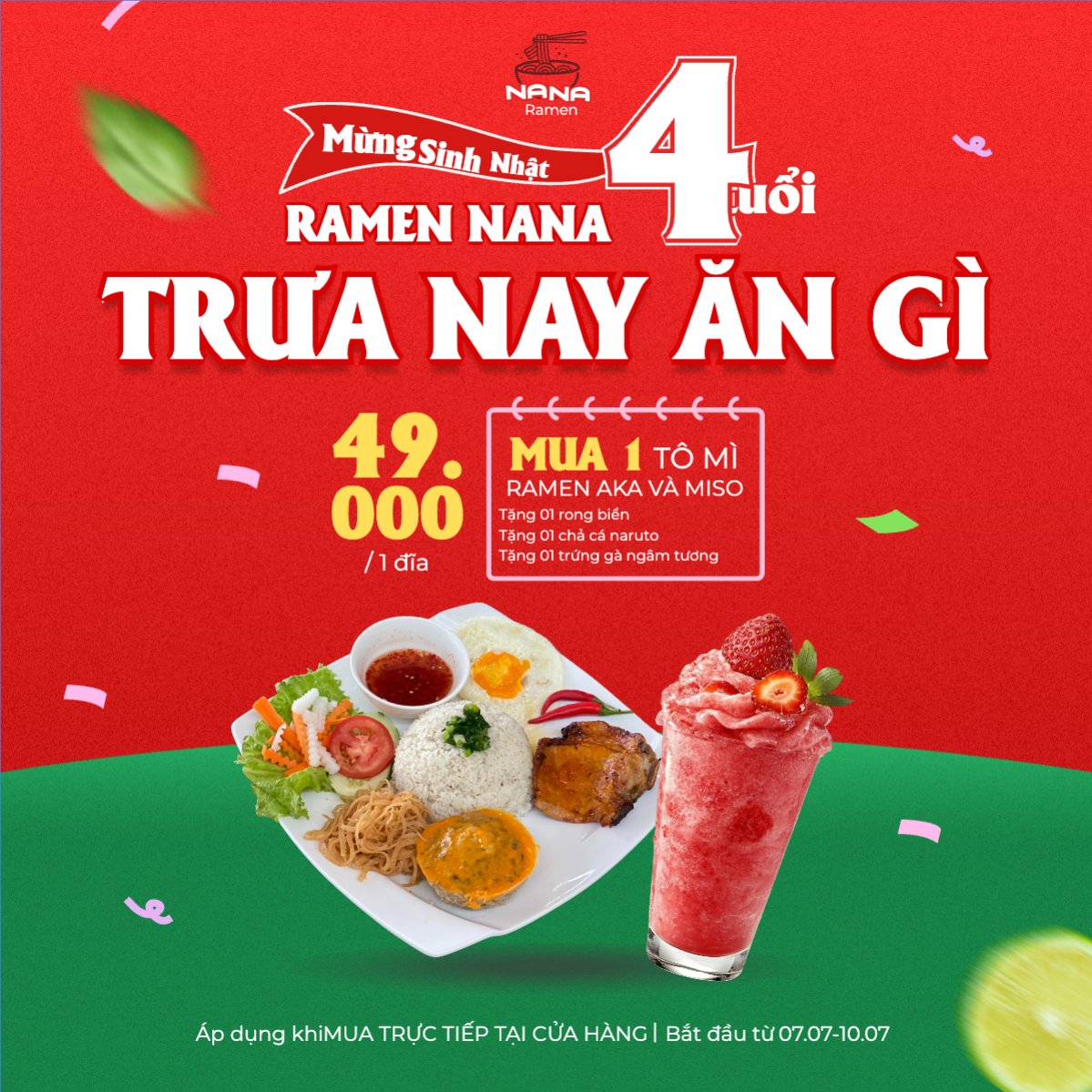Cơm, cơm tấm, trà dâu, nước uống, đồ ăn, food, thực phẩm, ẩm thực, món ăn, F&B, nhà hàng, thức ăn, dễ thương, hiện đại