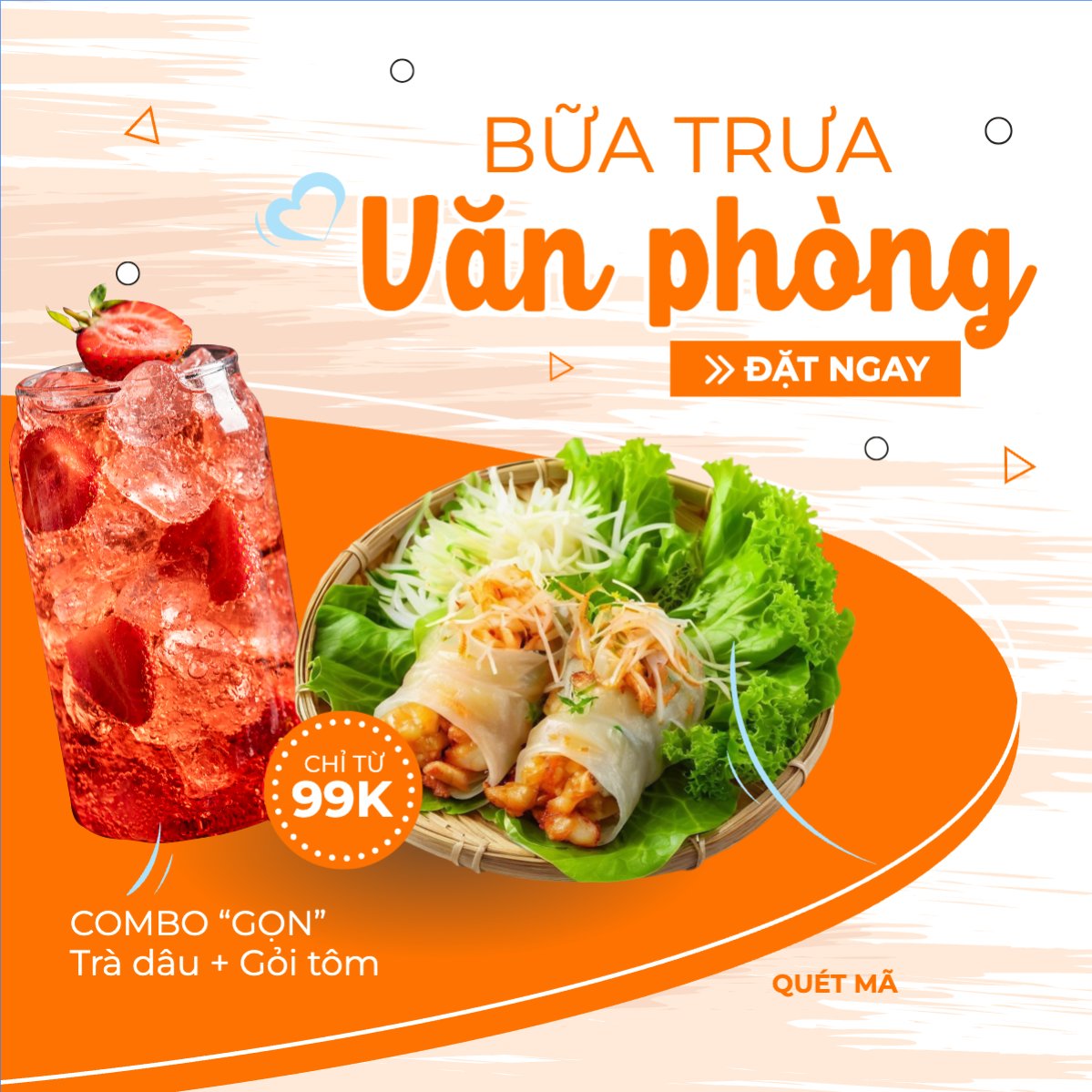 Gỏi cuốn, gỏi, trà dâu, nước uống, đồ ăn, food, thực phẩm, ẩm thực, món ăn, F&B, nhà hàng, thức ăn, hiện đại