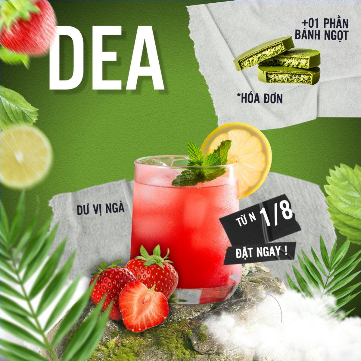Trà dâu, nước uống, juice, giải khát, F&B, drink, cafe, coffee, cà phê, trà sữa, milk tea, hiện đại