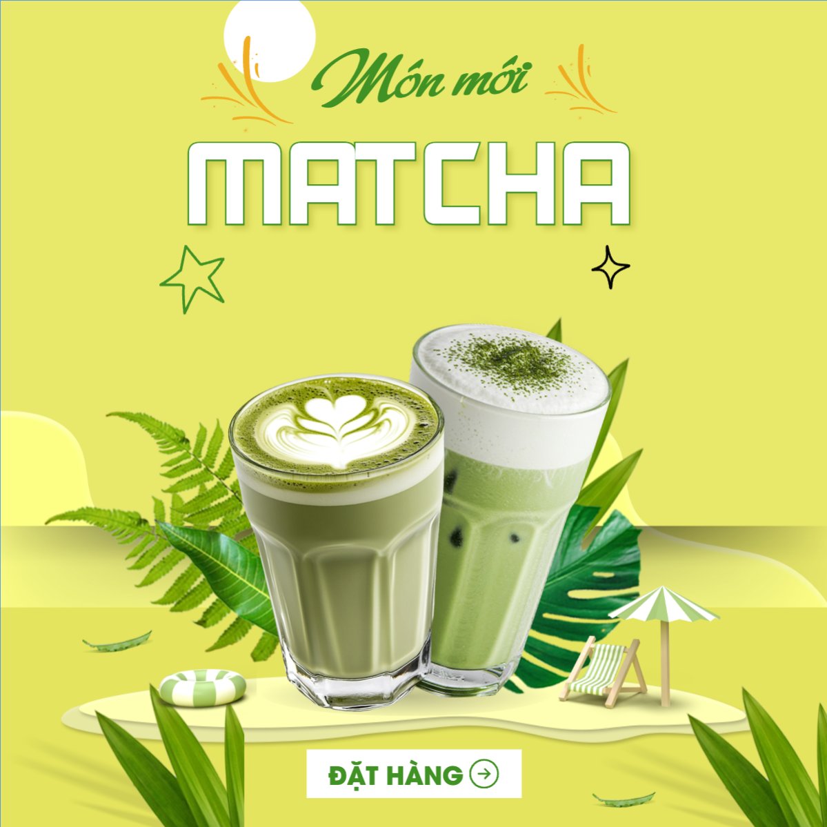 Matcha latte, trà xanh, trà sữa, milktea, nước uống, juice, giải khát, F&B, drink, hiện đại