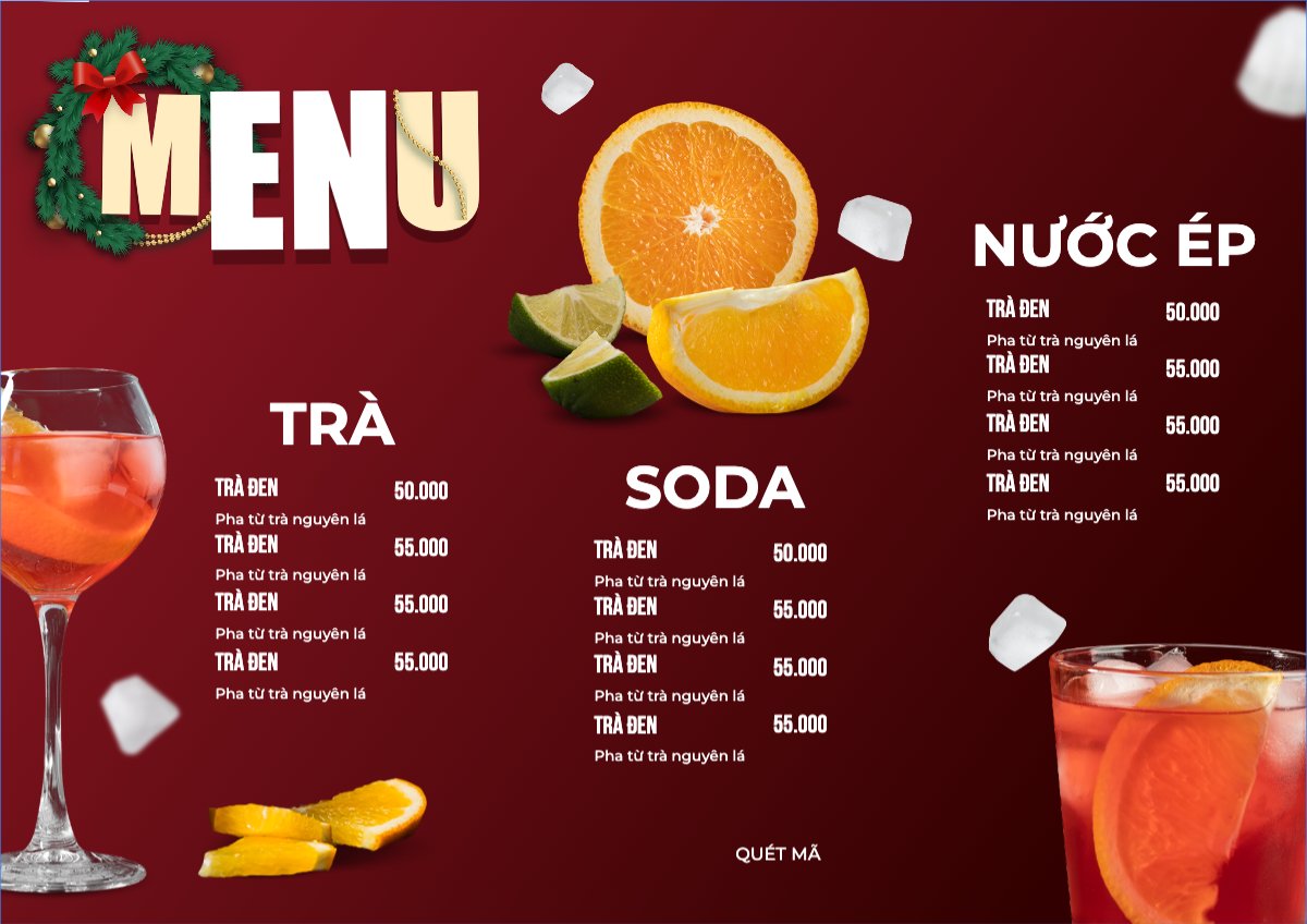 Giáng sinh, Christmas, Noel, 25/12, nước uống, juice, giải khát, F&B, drink