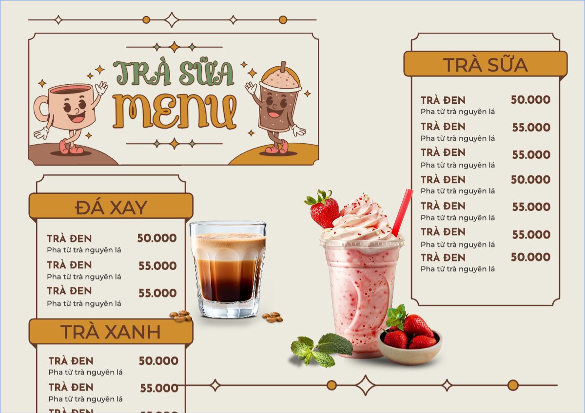 Nước uống, juice, giải khát, F&B, drink, coffee, cà phê, milk tea, trà sữa