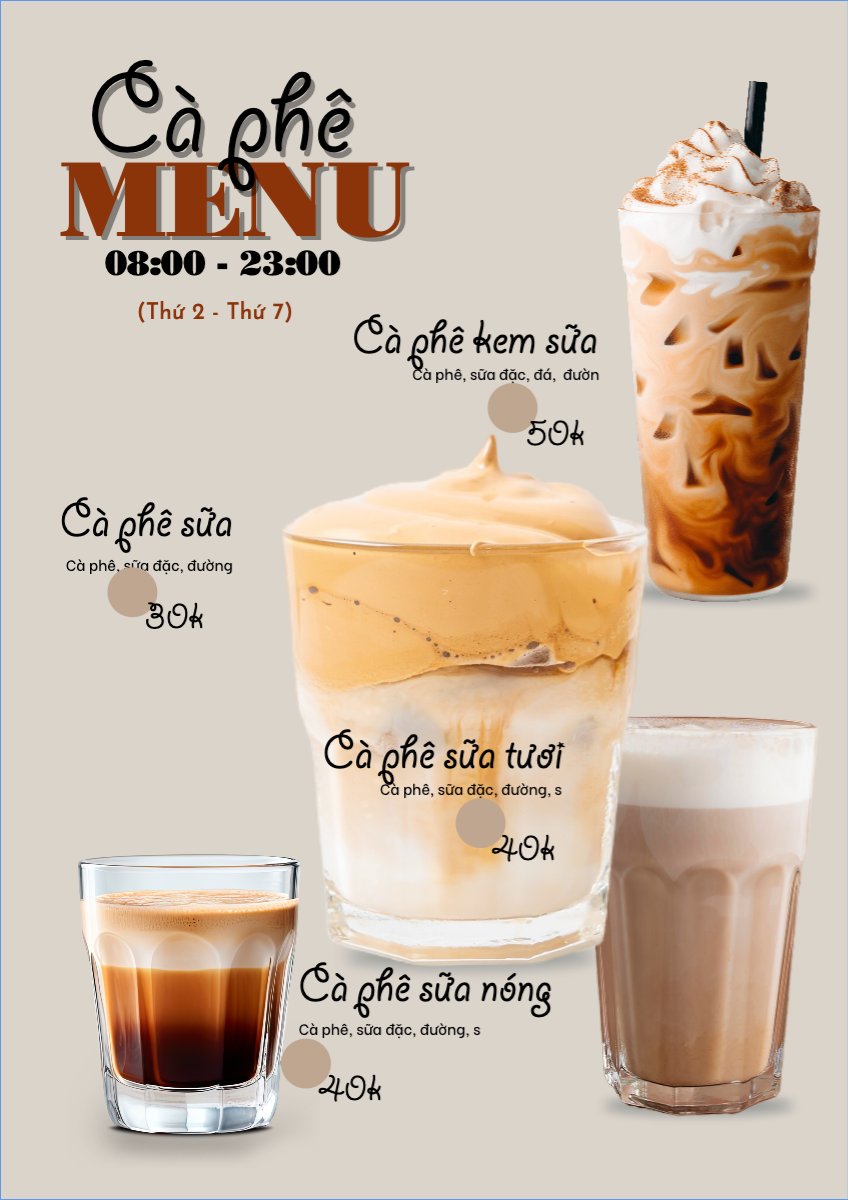 Nước uống, juice, giải khát, F&B, drink, coffee, cà phê