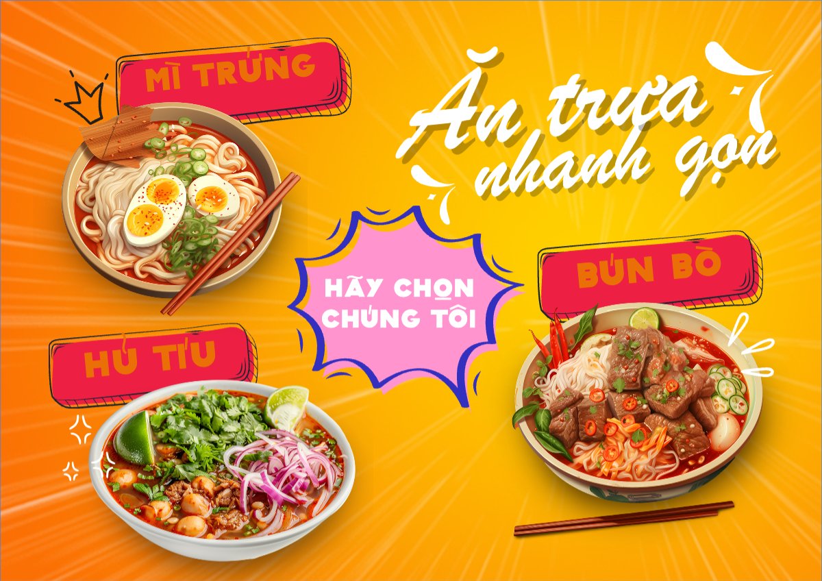 Mẫu Menu tờ rời (ngang) Đồ ăn, food, thực phẩm, ẩm thực, món ăn, F&B, nhà hàng, thức ăn — LayerPic