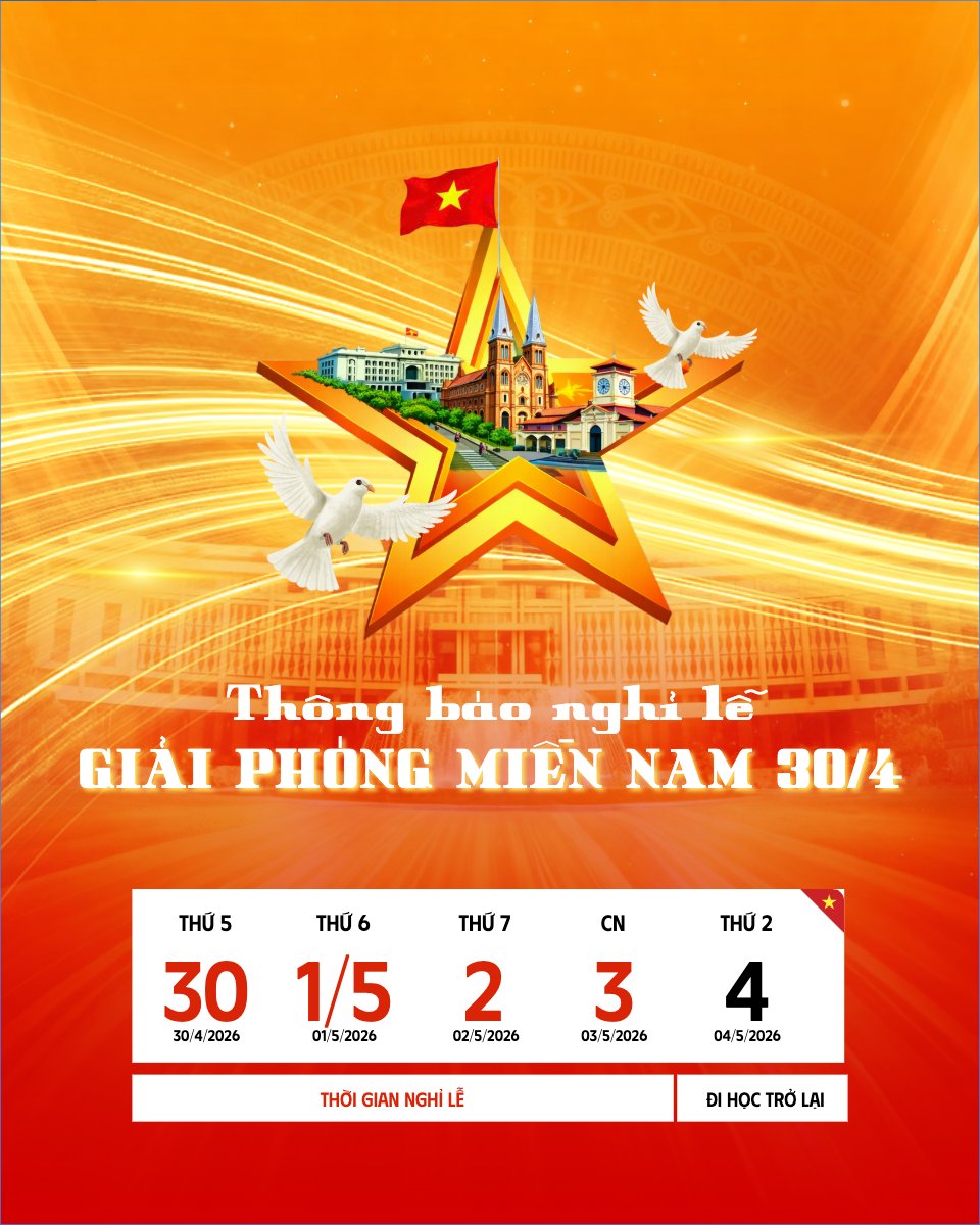 Thông báo nghỉ lễ Giải phóng miền Nam 30/4 và Quốc tế Lao động 1/5