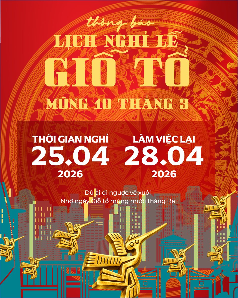 Lịch nghỉ lễ Giỗ Tổ Hùng Vương