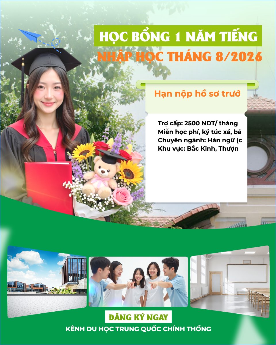 Học bổng 1 năm tiếng