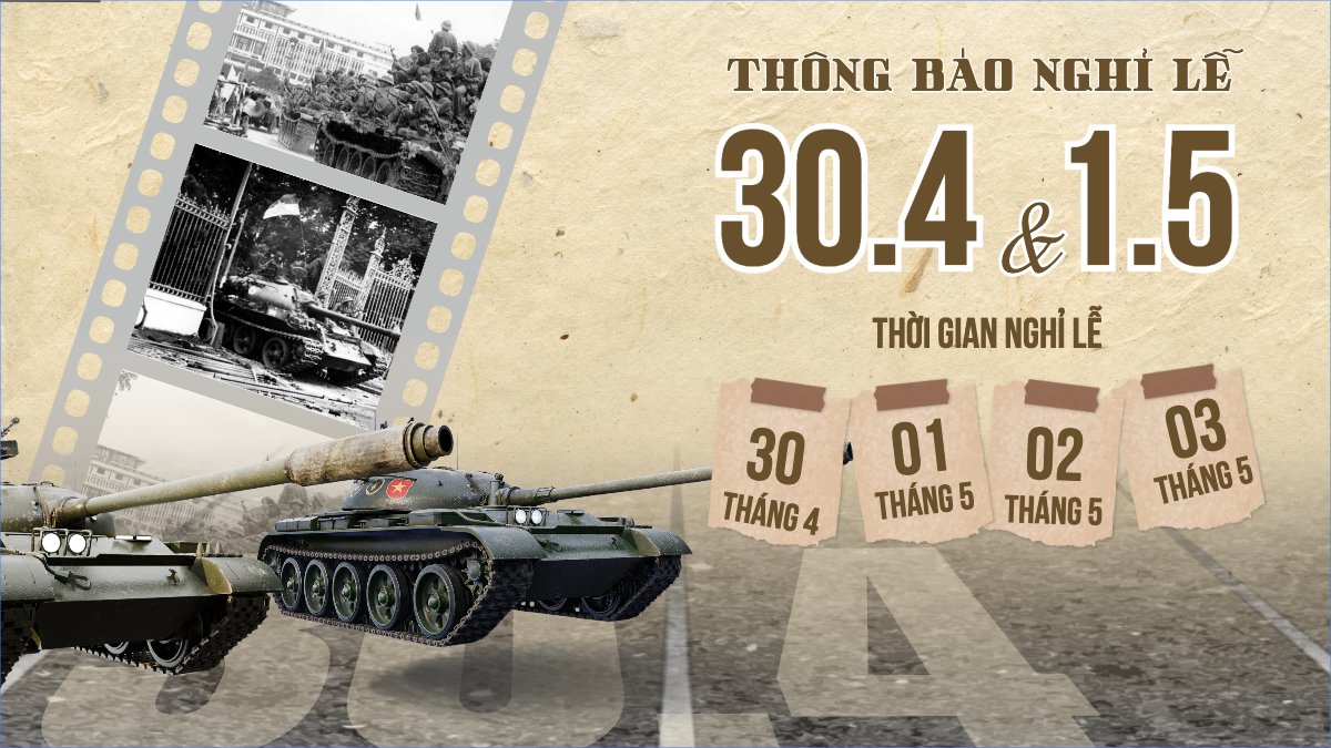 Lịch nghỉ lễ 30/4-1/5