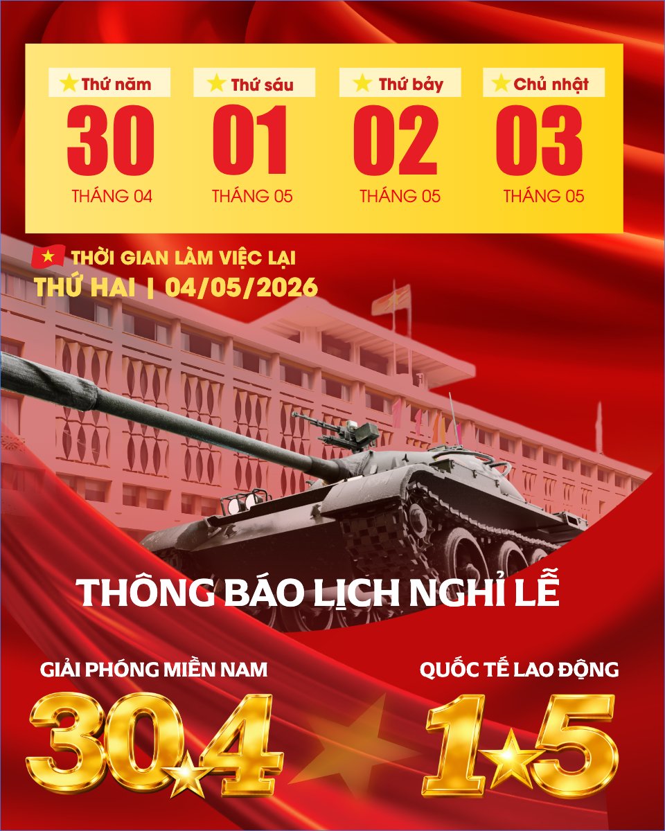 Lịch nghỉ lễ 30/4-1/5