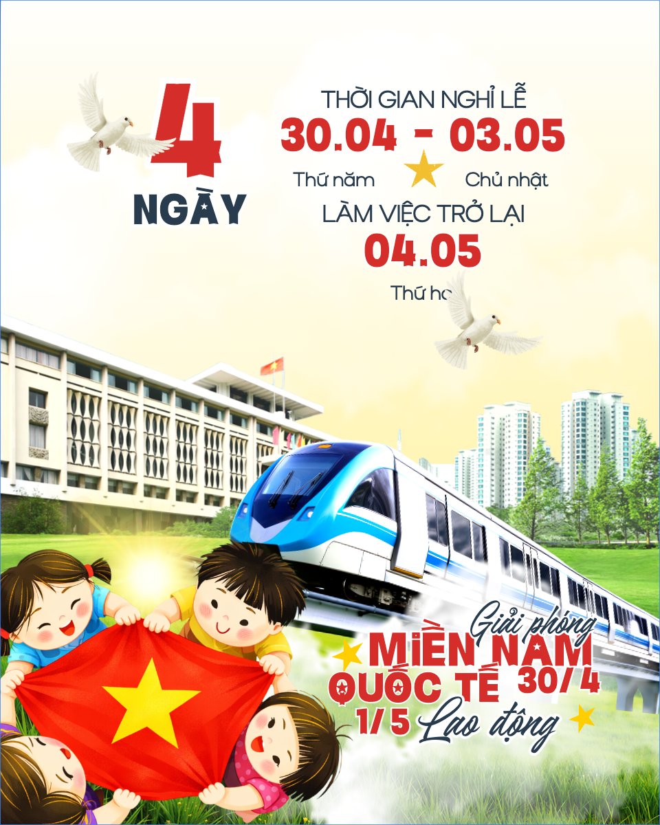Thông báo nghỉ lễ Giải phóng miền Nam 30/4 và Quốc tế Lao động 1/5