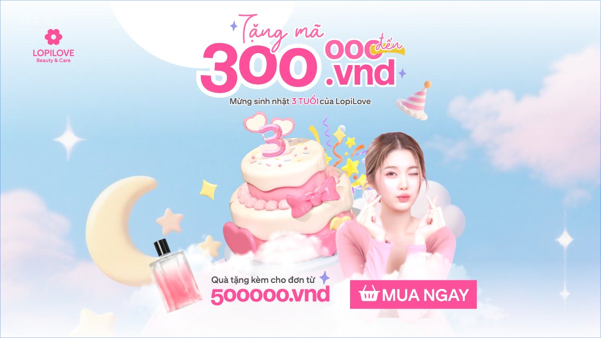 Tặng mã đến 300000vnd mừng sinh nhật