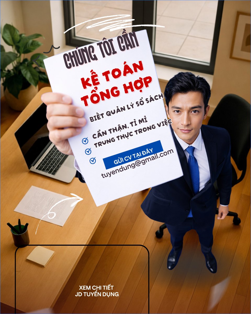 Chúng tôi cần kế toán tônge hợp