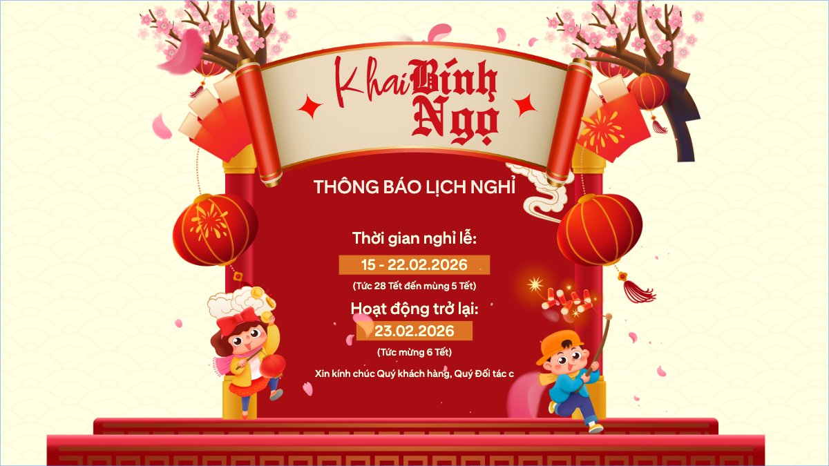Thông báo lịch nghỉ tết nguyên đán Bính Ngọ 2026