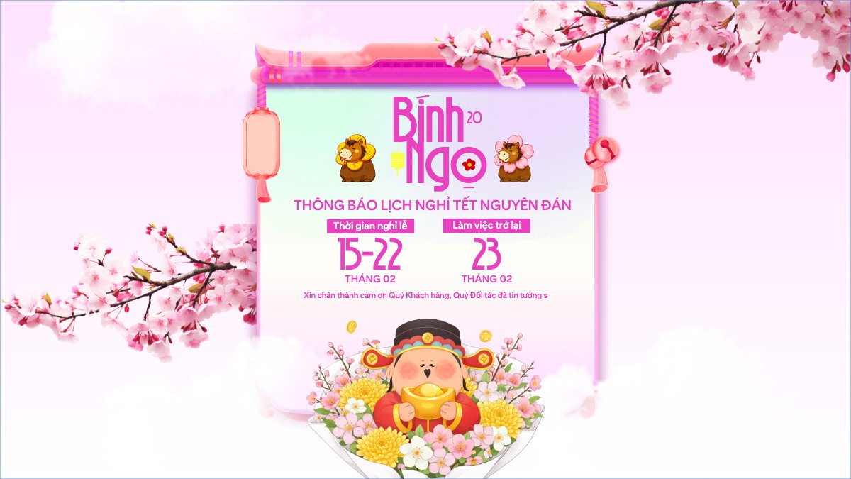 Thông báo lịch nghỉ tết nguyên đán Bính Ngọ 2026