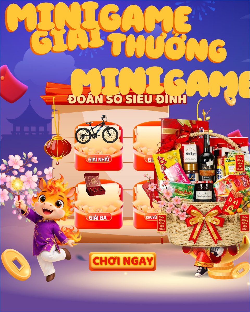 Giải thưởng minigame đoán số siêu đỉnh