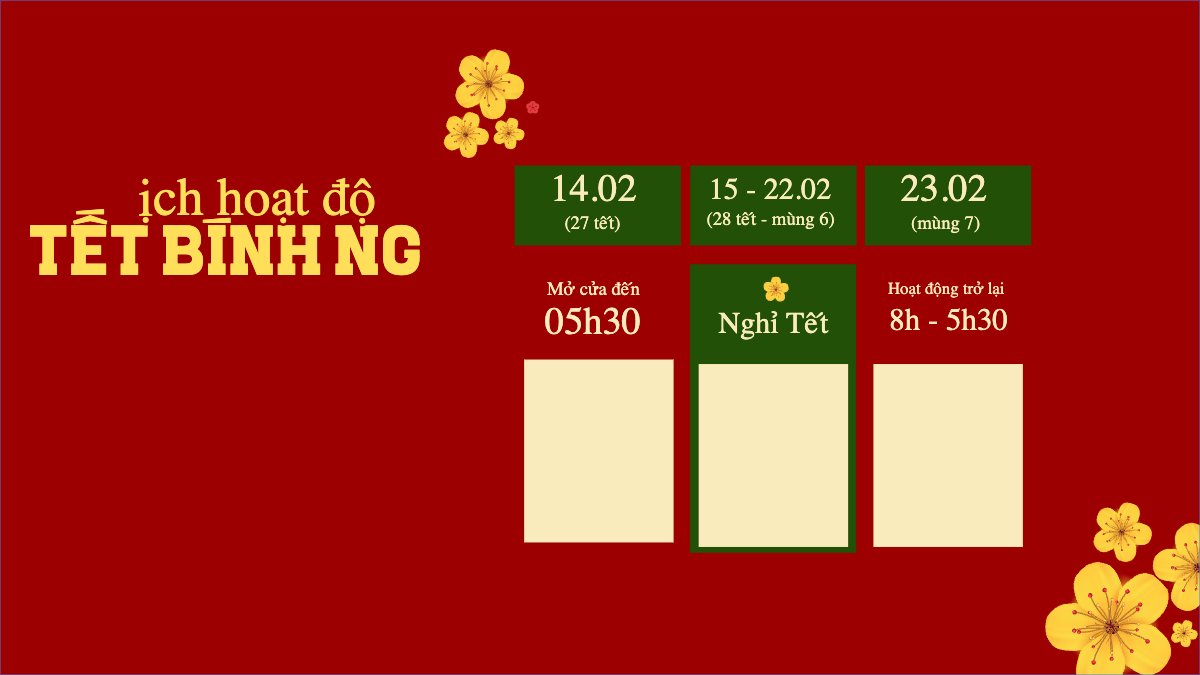 Lịch hoạt động tết bính ngọ