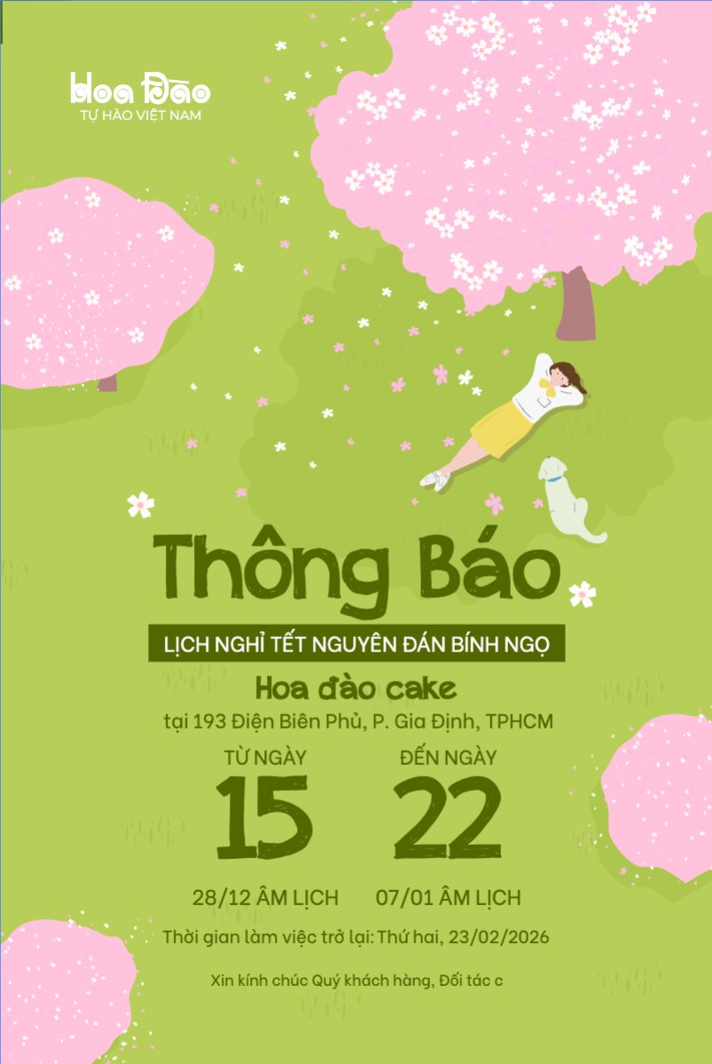 Thông báo lịch nghỉ tết nguyên đán Bính Ngọ 2026