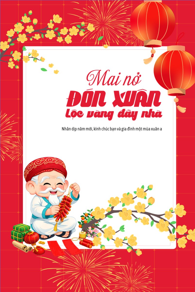 Mai nở đón xuân lộc vàng đầy nhà