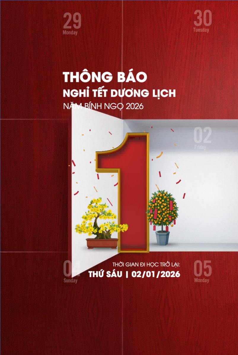 Thông báo nghỉ tết dương lịch