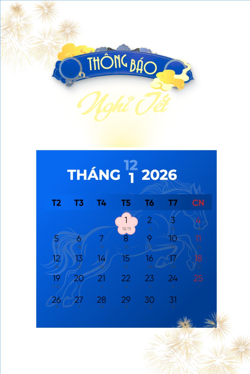 Thông báo nghỉ tết dương lịch