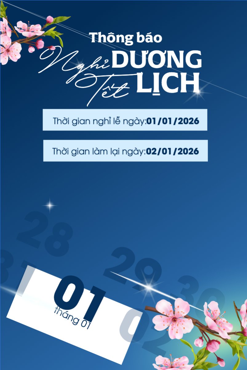Thông báo nghỉ tết dương lịch