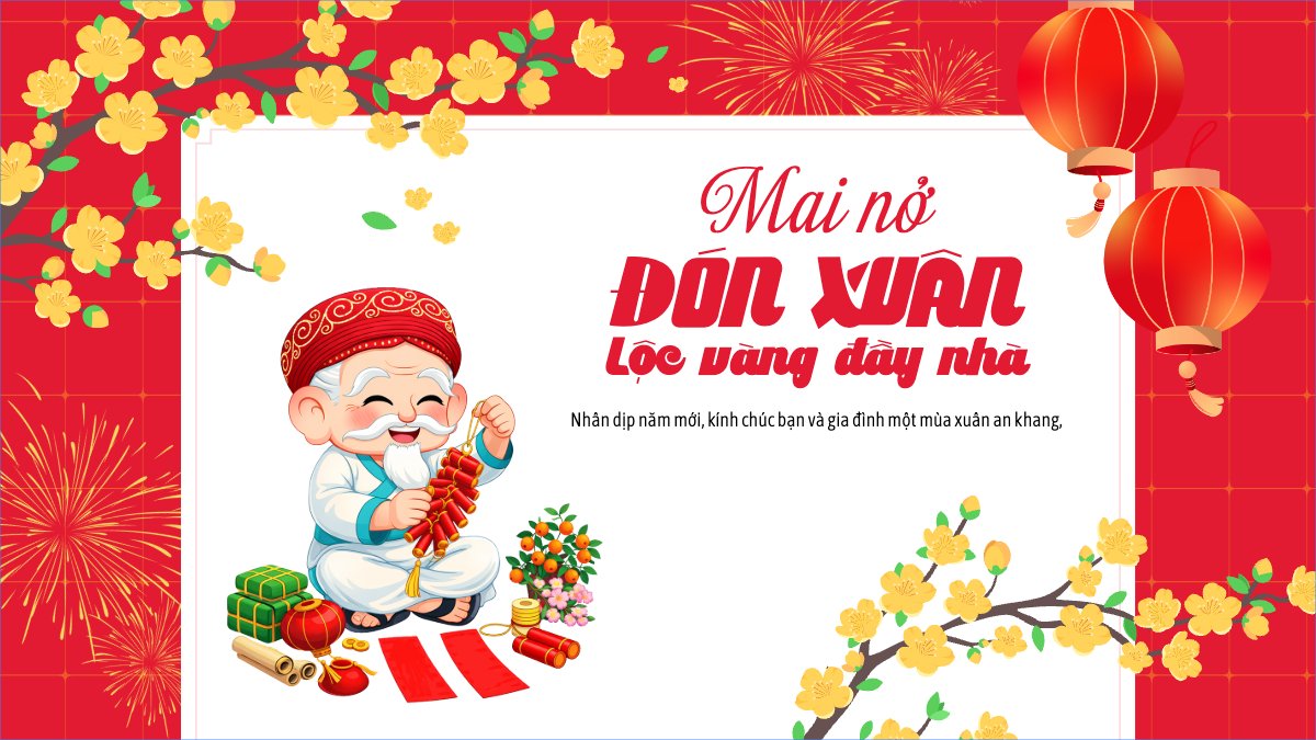 Mai nở đón xuân lộc vàng đầy nhà