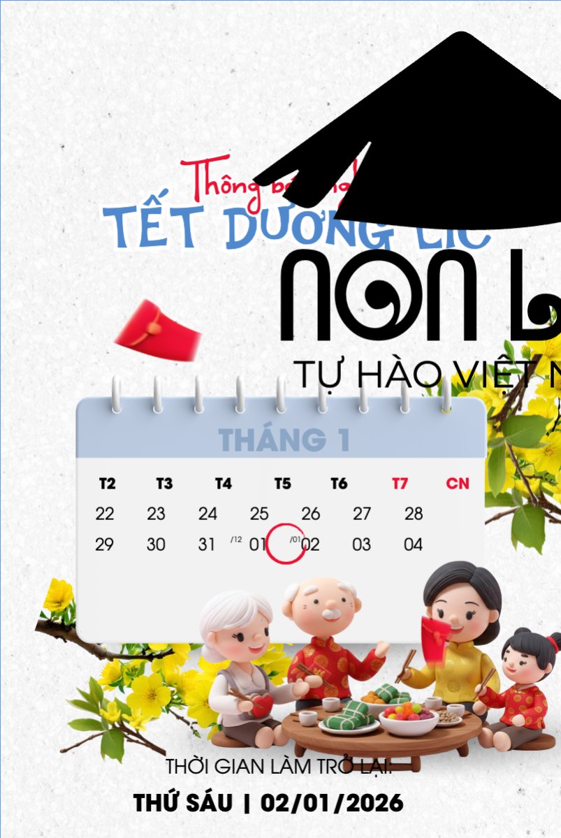 Thông báo nghỉ tết dương lịch