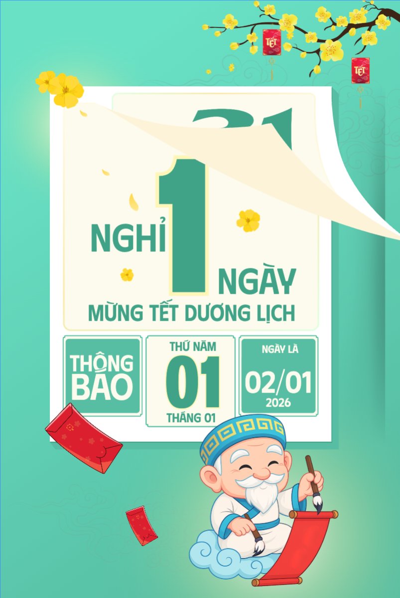 Thông báo nghỉ tết dương lịch