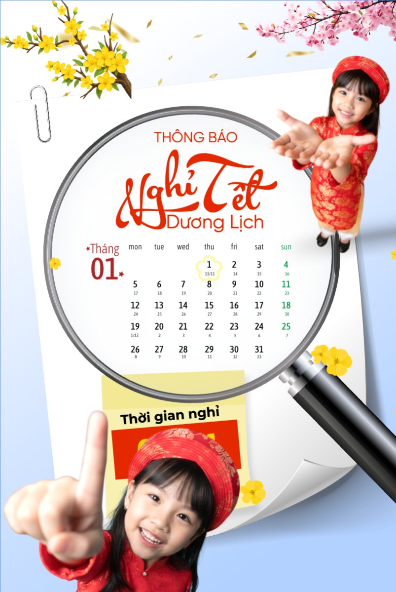 Thông báo nghỉ tết dương lịch