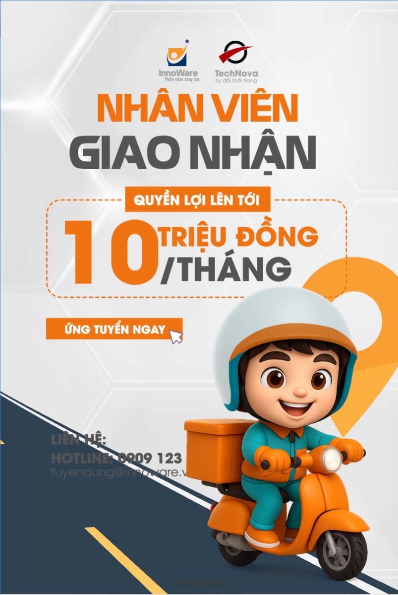 Giao hàng, shipper, tuyển dụng, văn phòng, office, dễ thương, cute, đơn giản, simple