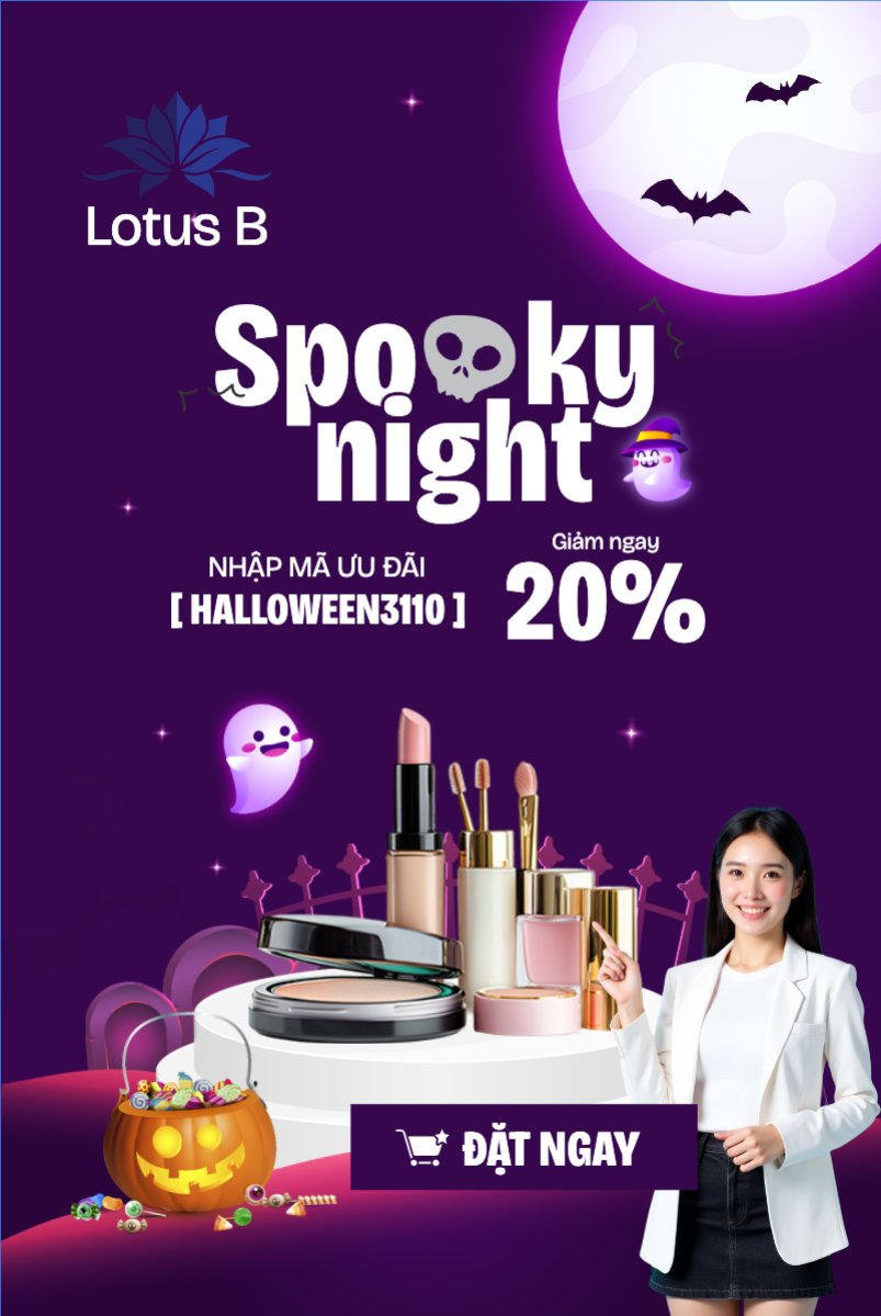 Halloween, lễ hội ma quái, thẩm mỹ, cosmetic, beauty, làm đẹp, sự kiện, event, dễ thương, cute, chibi, hoạt hình, cartoon