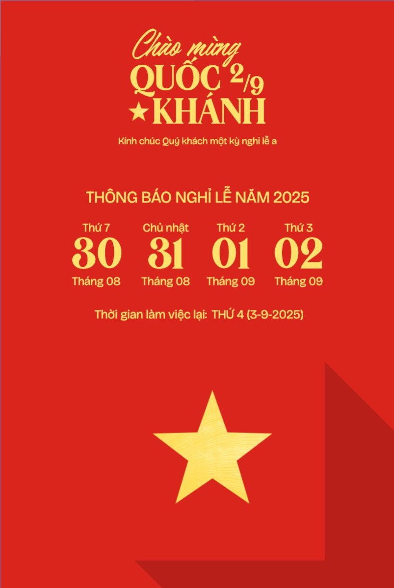 2/9, Quốc Khánh, lễ hội, thông báo, lịch nghỉ, Việt Nam, sự kiện, event, hiện đại, modern	